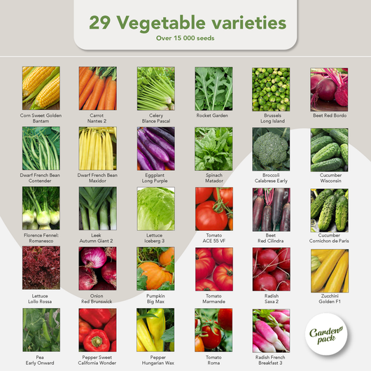 Garden Pack Seeds Pouch - 50 Varieties